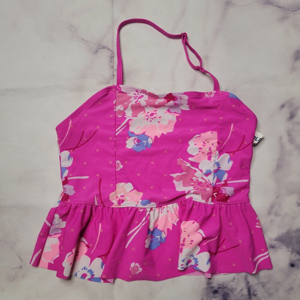Old Navy Pink Floral Halter Top Girl's Swimsuit